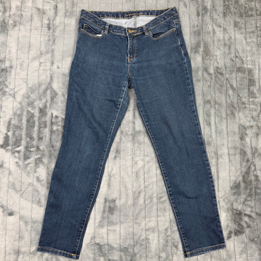 Michael Kors Womens Skinny Jeans Dark Wash Blue Stretch Denim Size 8